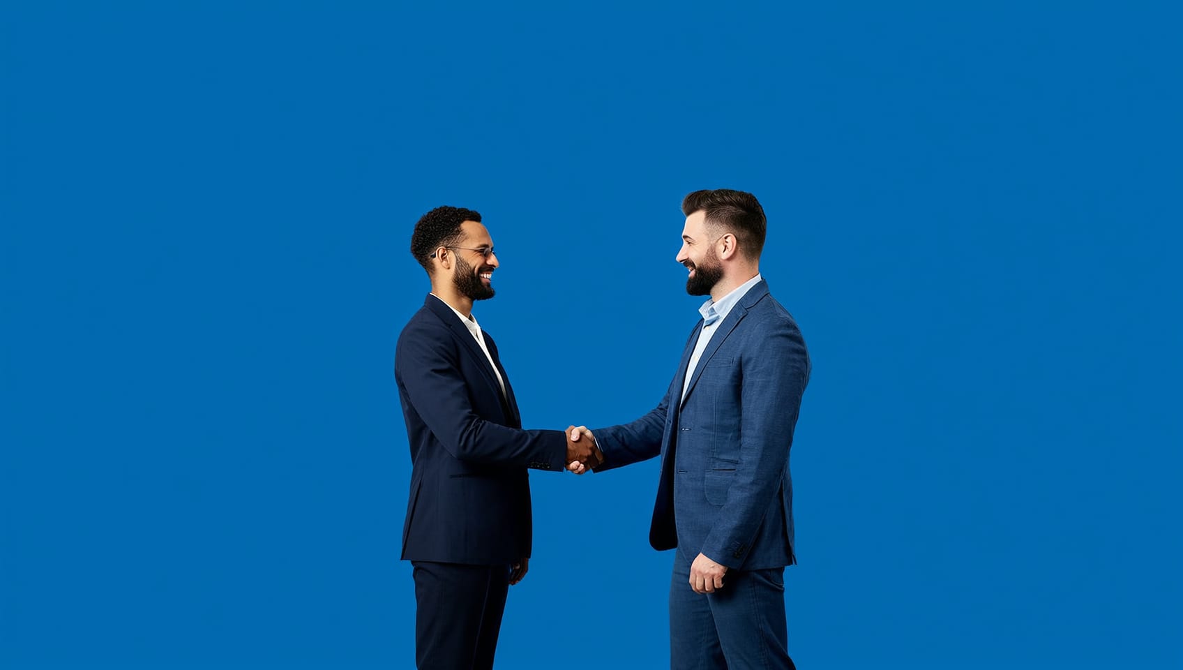 Two colleagues shaking hands after signing a lease agreement